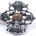 Chanel Key Motif Brooch Silver Color Rice Stone — view 7