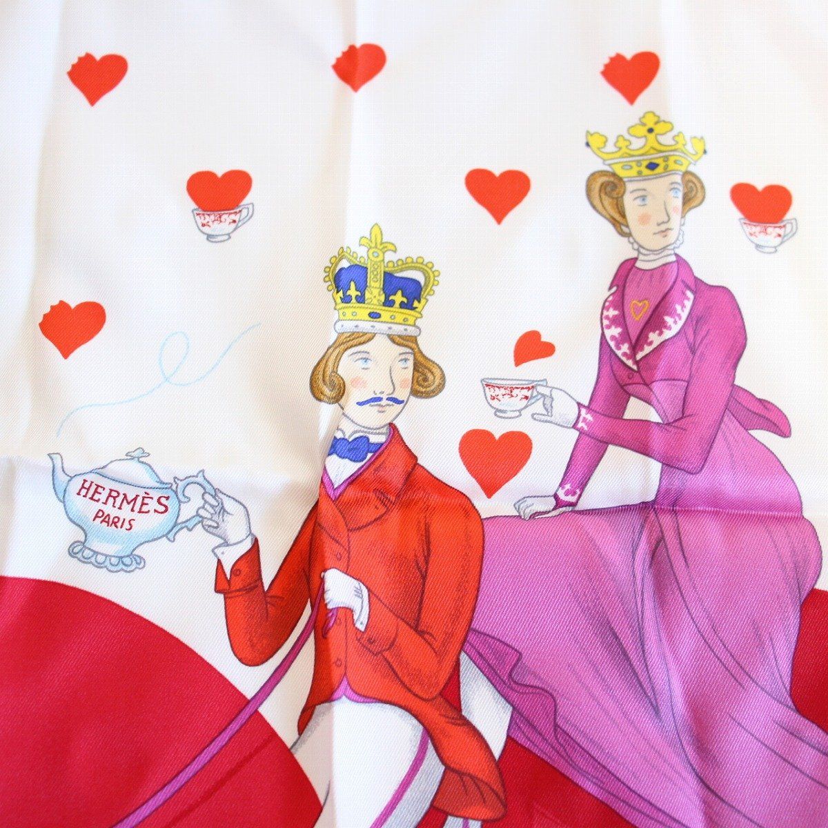 Hermes Carre 70 Scarf Tea Time Silk White — view 5