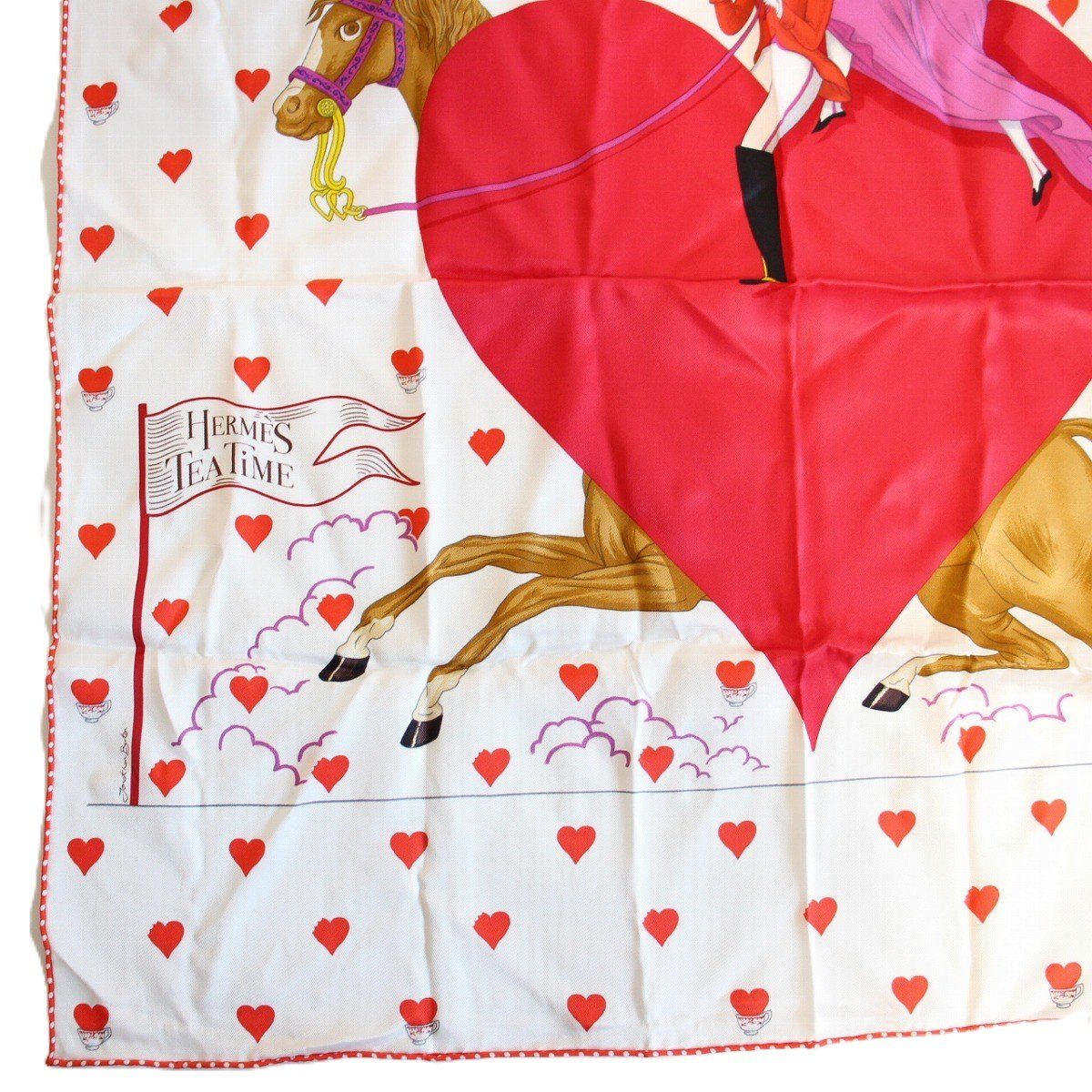 Hermes Carre 70 Scarf Tea Time Silk White — view 6