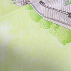 Hermes Carre 90 Scarf les Triples de Paris Mischievous Triplets Silk Green — view 9