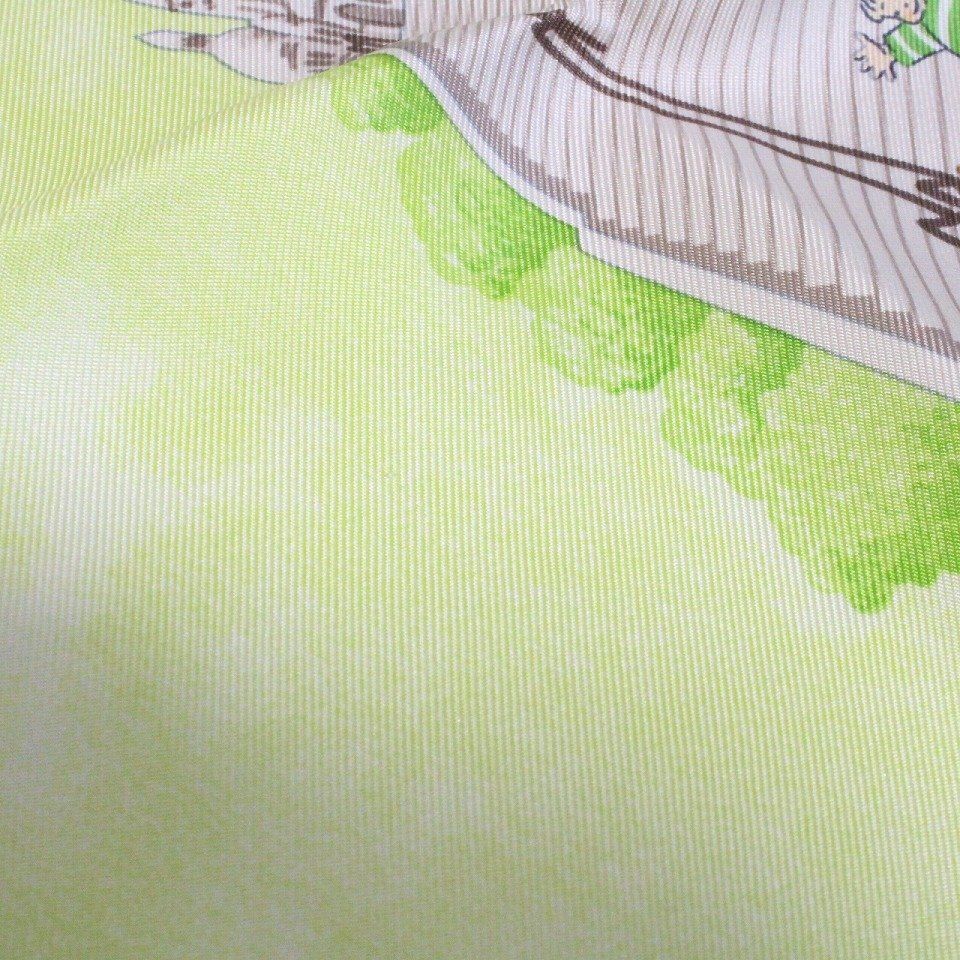 Hermes Carre 90 Scarf les Triples de Paris Mischievous Triplets Silk Green — view 9