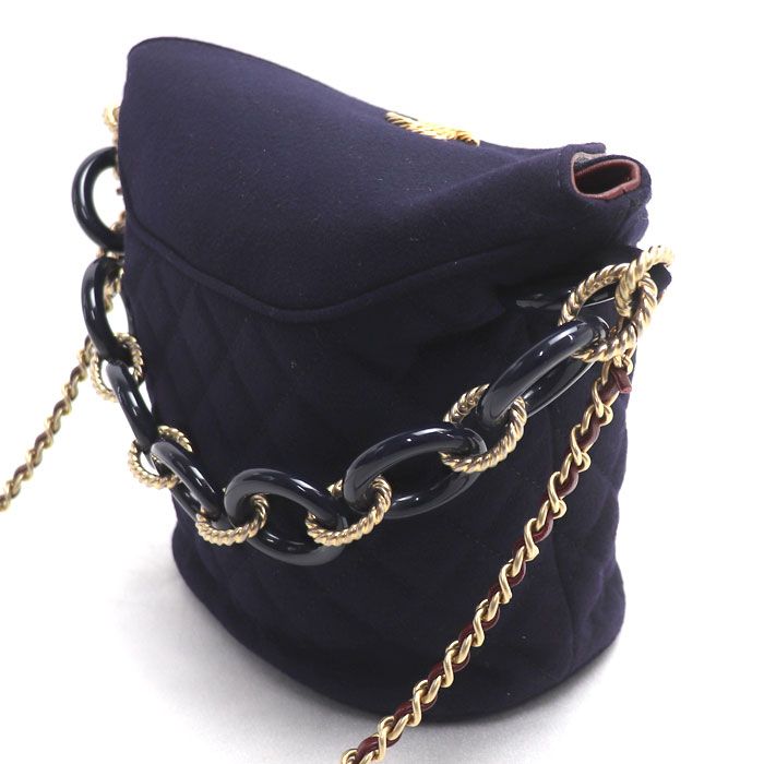 Chanel Paris Hamburg Chain Shoulder Bag Navy — view 2