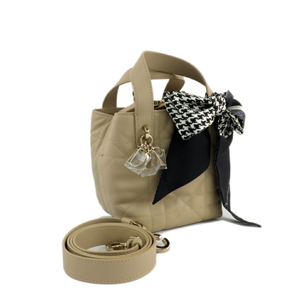 Dior Toujour Vertical Nano Powder Beige Macro Cannage Shoulder Bag — view 9
