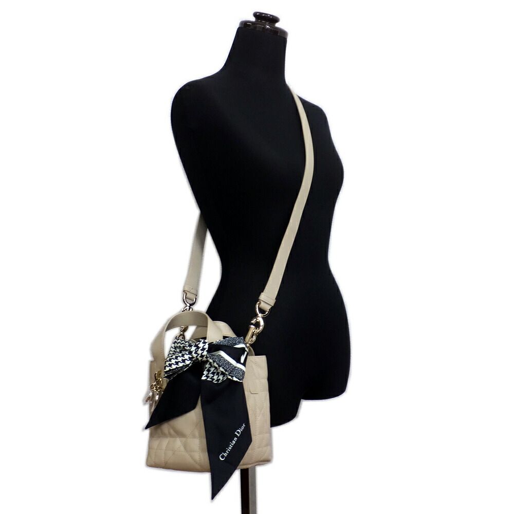 Dior Toujour Vertical Nano Powder Beige Macro Cannage Shoulder Bag — view 8