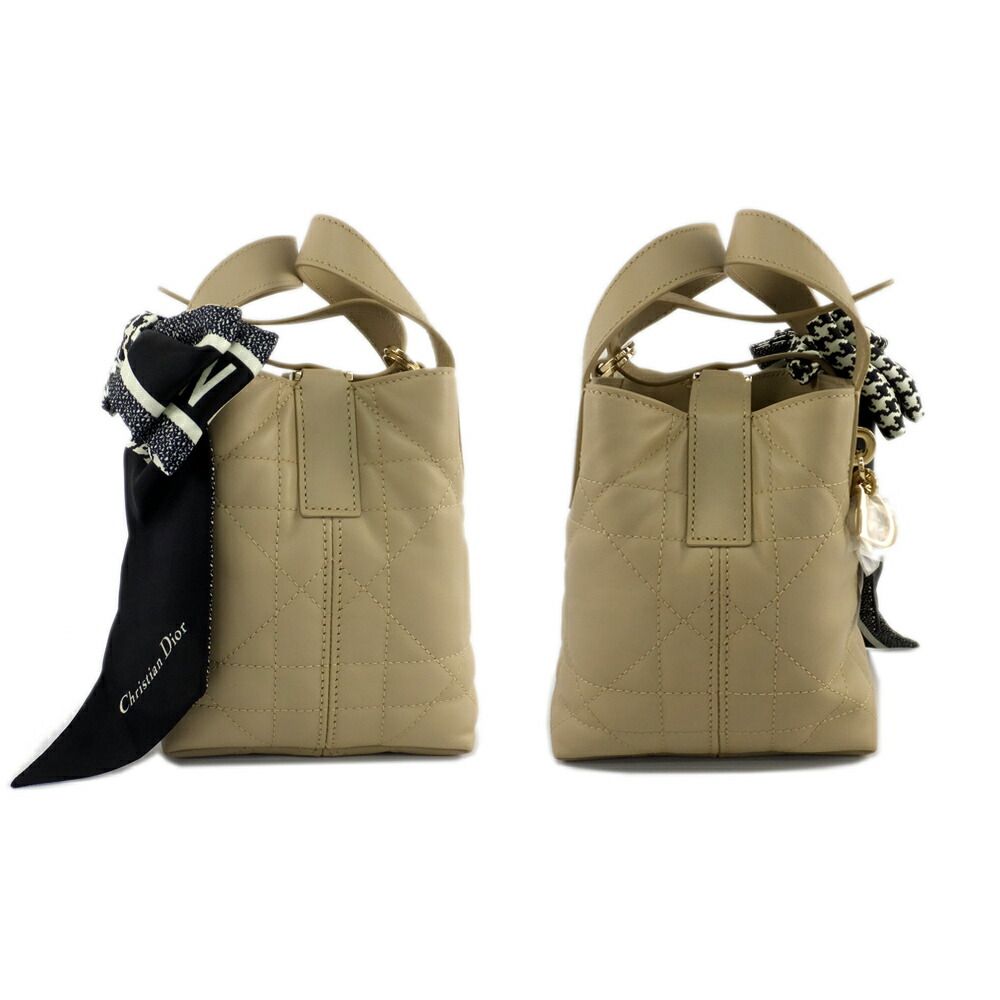 Dior Toujour Vertical Nano Powder Beige Macro Cannage Shoulder Bag — view 3