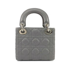 Dior Mini Gray Cannage Stitch Shoulder Strap Lambskin Bag — view 2