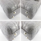 Dior Mini Gray Cannage Stitch Shoulder Strap Lambskin Bag — view 5