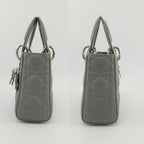 Dior Mini Gray Cannage Stitch Shoulder Strap Lambskin Bag — view 3