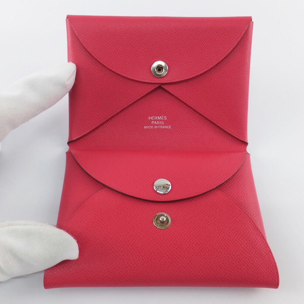 Hermes Calvi Duo Red Card Case Coin Silver Ed — view 6