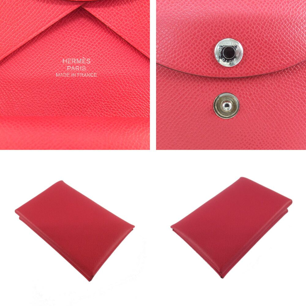 Hermes Calvi Duo Red Card Case Coin Silver Ed — view 8