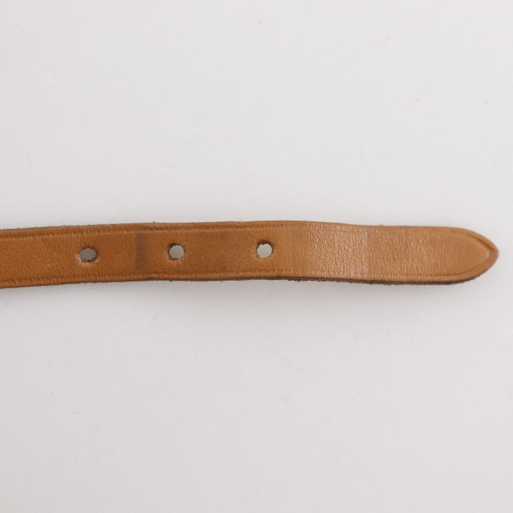 Hermes Choker Leather Brown Silver Bracelet — view 8
