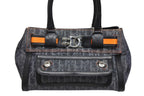 Dior Flight Line Trotter Handbag Denim Leather Navy Black Silver — view 2