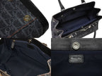 Dior Flight Line Trotter Handbag Denim Leather Navy Black Silver — view 8