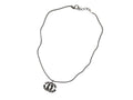 Chanel Rhinestone CC Logo Necklace 01 Silver