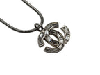 Chanel Rhinestone CC Logo Necklace 01 Silver — view 4