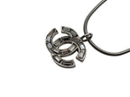 Chanel Rhinestone CC Logo Necklace 01 Silver — view 3
