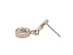Chanel CC Logo Drop Earrings Dangle 09 Metal Rhinestone Silver — view 4