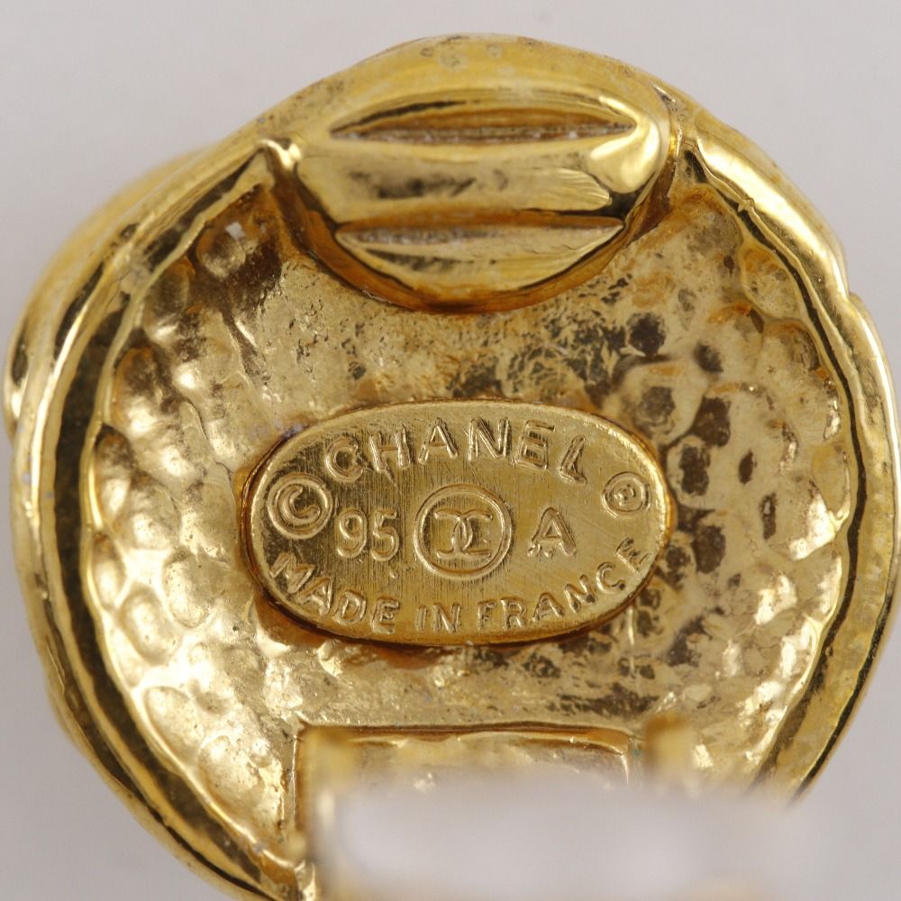 Chanel CC Logo Vintage Gold Plated Earrings — view 5