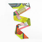 Hermes Twilly Belt Pattern Green Multicolor Silk Scarf — view 6