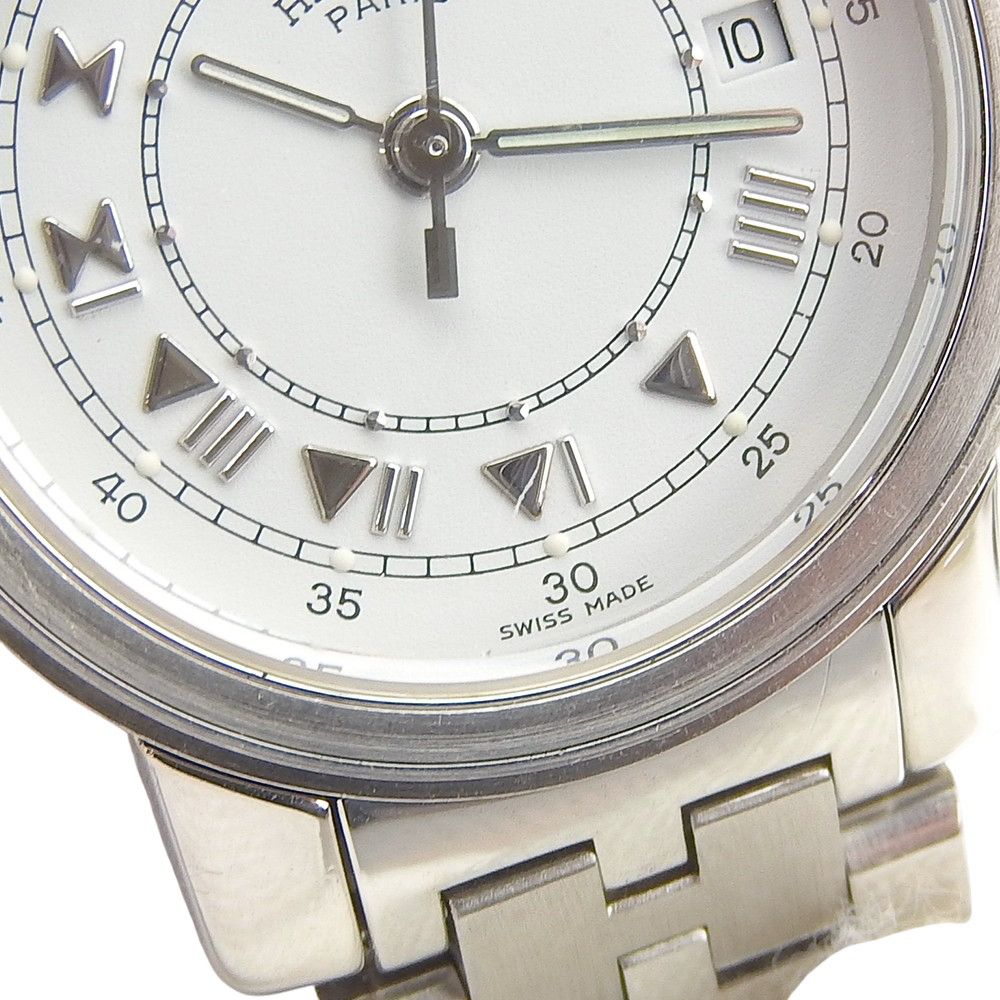 Hermes Carrick Stainless Steel Quartz Analog Display White Dial Watch — view 7