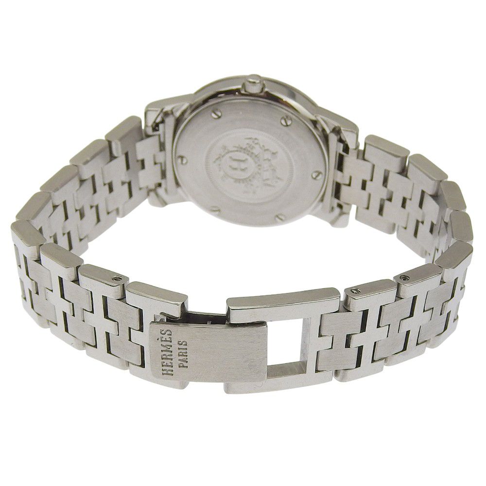 Hermes Carrick Stainless Steel Quartz Analog Display White Dial Watch — view 5