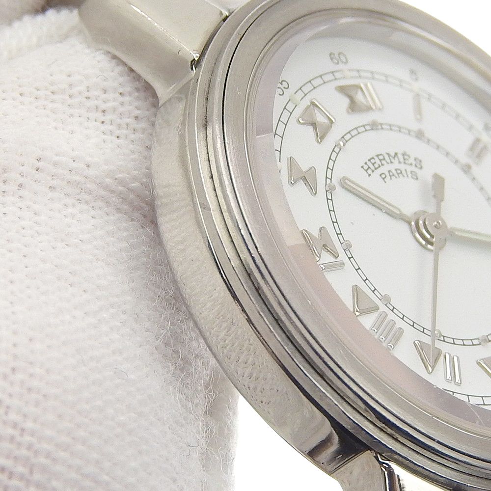 Hermes Carrick Stainless Steel Quartz Analog Display White Dial Watch — view 8