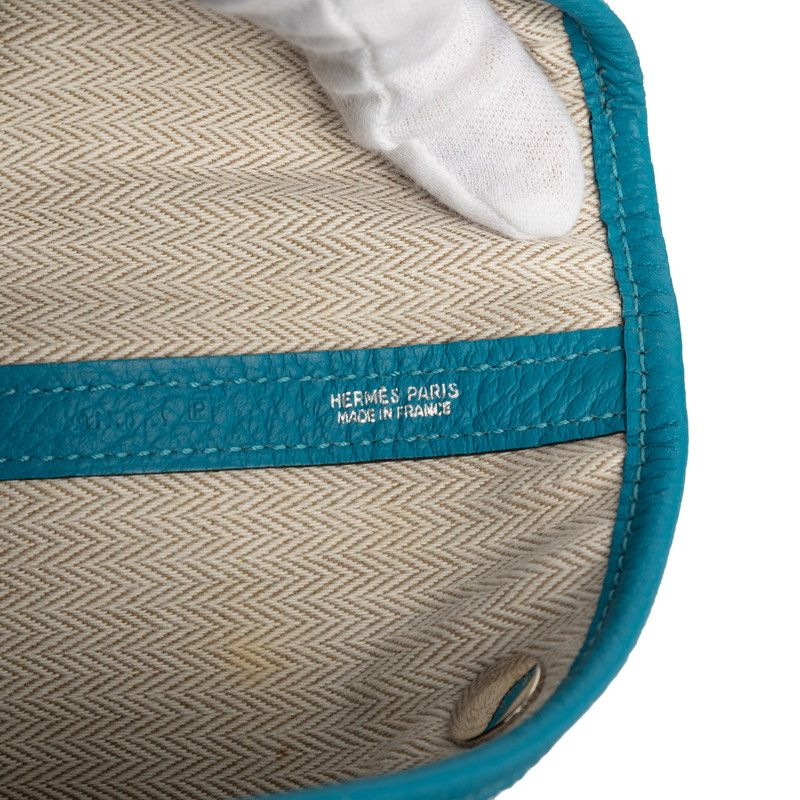 Hermes Garden Party PM Tote Blue Cobalt Silver Negonda — view 7