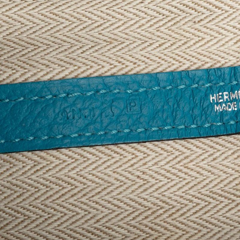 Hermes Garden Party PM Tote Blue Cobalt Silver Negonda — view 8