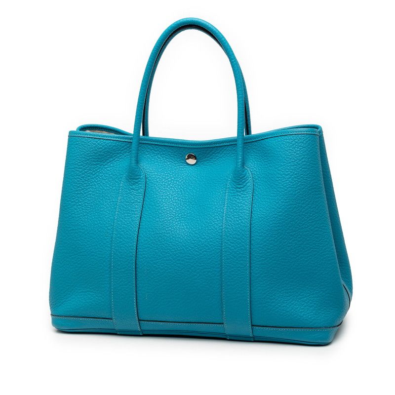 Hermes Garden Party PM Tote Blue Cobalt Silver Negonda — view 2