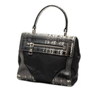 Prada Check Crossbody 2-Way Shoulder Bag Black — view 2