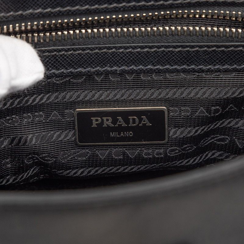Prada Check Crossbody 2-Way Shoulder Bag Black — view 5