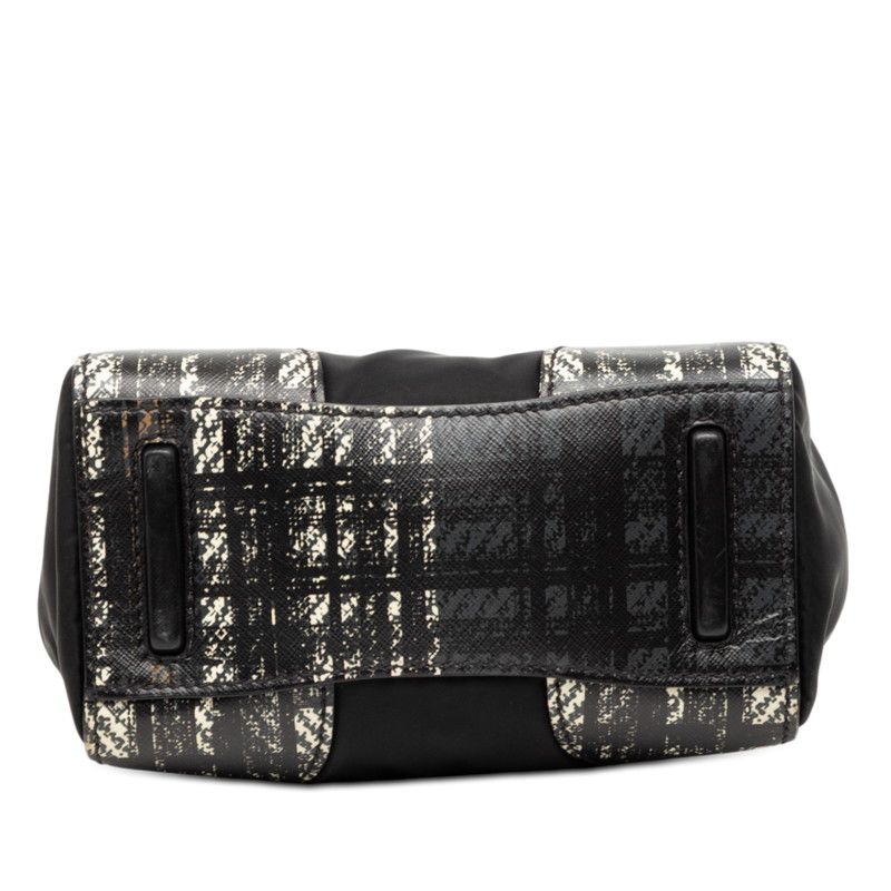 Prada Check Crossbody 2-Way Shoulder Bag Black — view 3