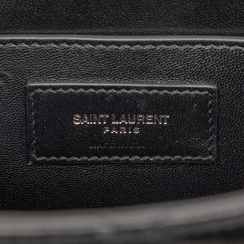 Saint Laurent YSL Logo June Box Black Lambskin — view 6