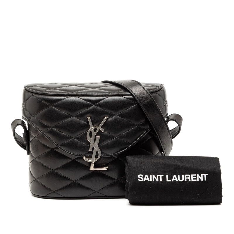 Saint Laurent YSL Logo June Box Black Lambskin — view 8