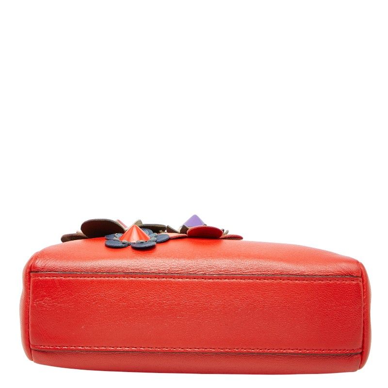 Fendi Micro Peekaboo Flower Motif Shoulder Bag Pochette 2-Way Red — view 3