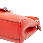Fendi Micro Peekaboo Flower Motif Shoulder Bag Pochette 2-Way Red — view 4