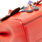 Fendi Micro Peekaboo Flower Motif Shoulder Bag Pochette 2-Way Red — view 5