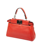 Fendi Micro Peekaboo Flower Motif Shoulder Bag Pochette 2-Way Red — view 2
