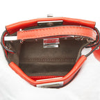 Fendi Micro Peekaboo Flower Motif Shoulder Bag Pochette 2-Way Red — view 8