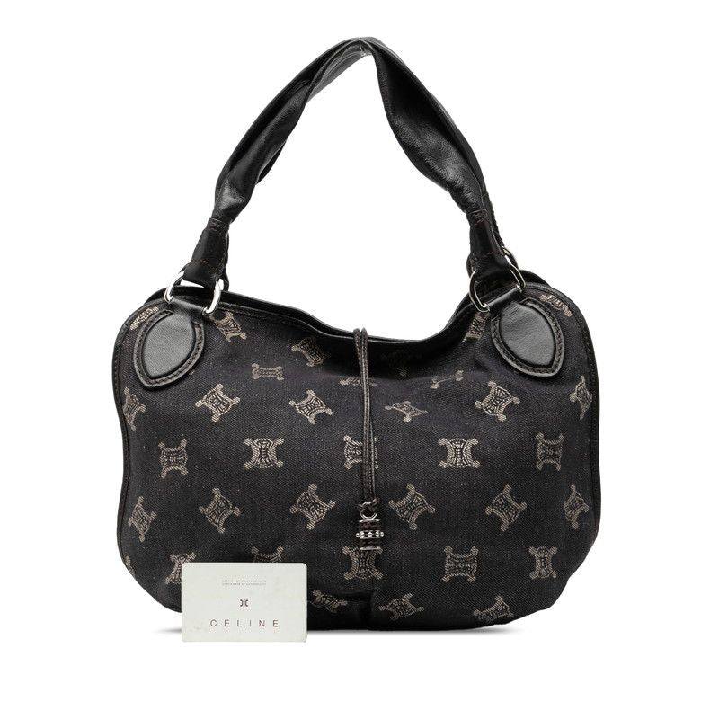 Celine Triomphe Tote Indigo Black Denim Leather — view 7