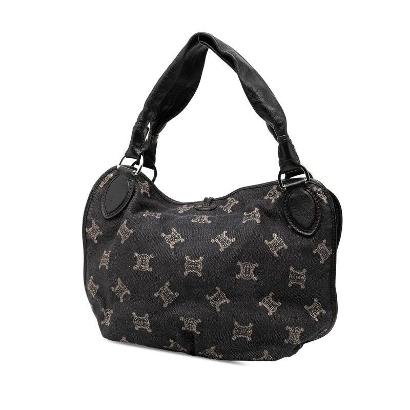 Celine Triomphe Tote Indigo Black Denim Leather — view 2