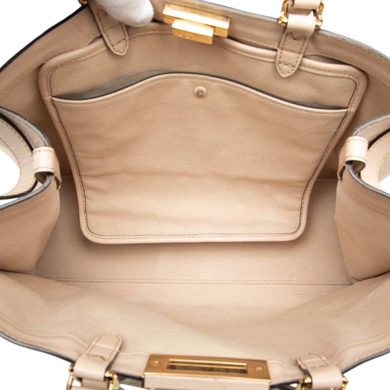 Fendi Zucca Peekaboo Ext Tote Shoulder Bag Pink Canvas Leather — view 5