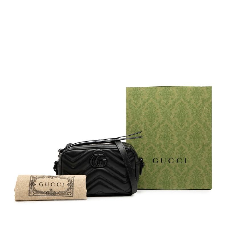 Gucci GG Marmont Mini Camera Bag Black Leather — view 7