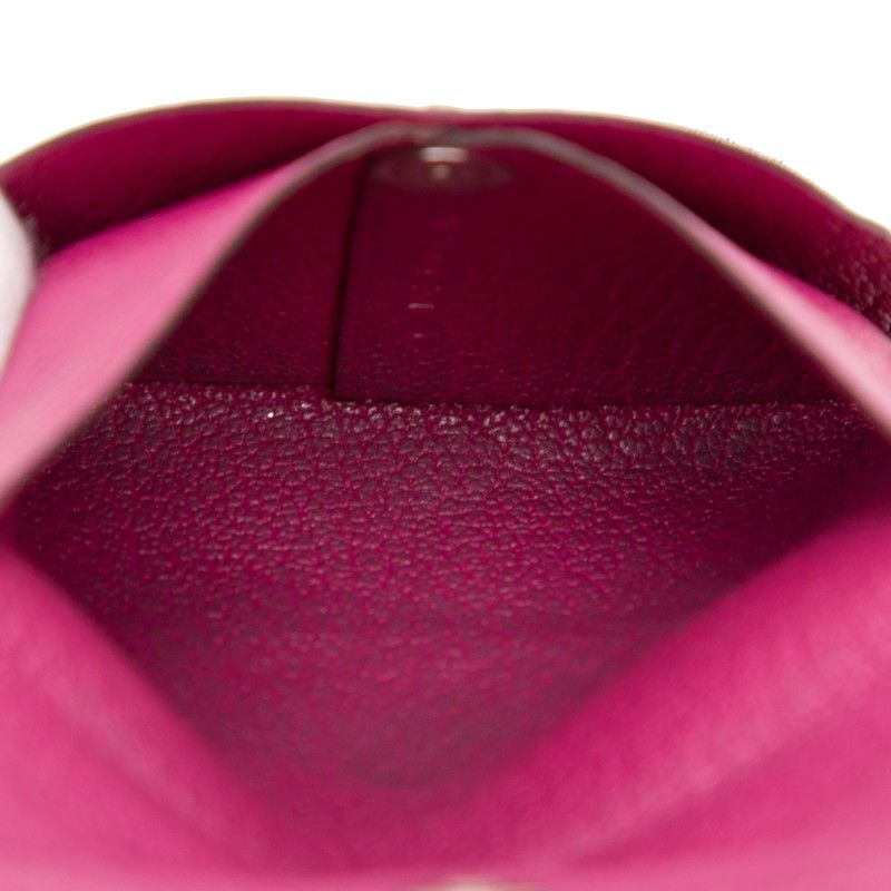 Hermes Bastia Coin Purse Rose Purple Chevre
