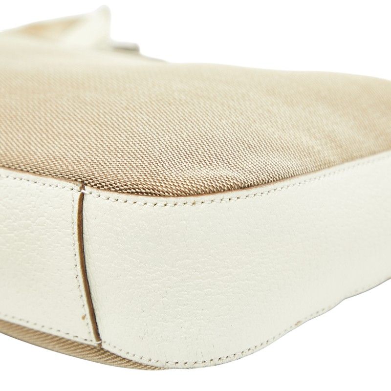 Gucci Chain One Shoulder Bag 001 Beige White Canvas Leather — view 4