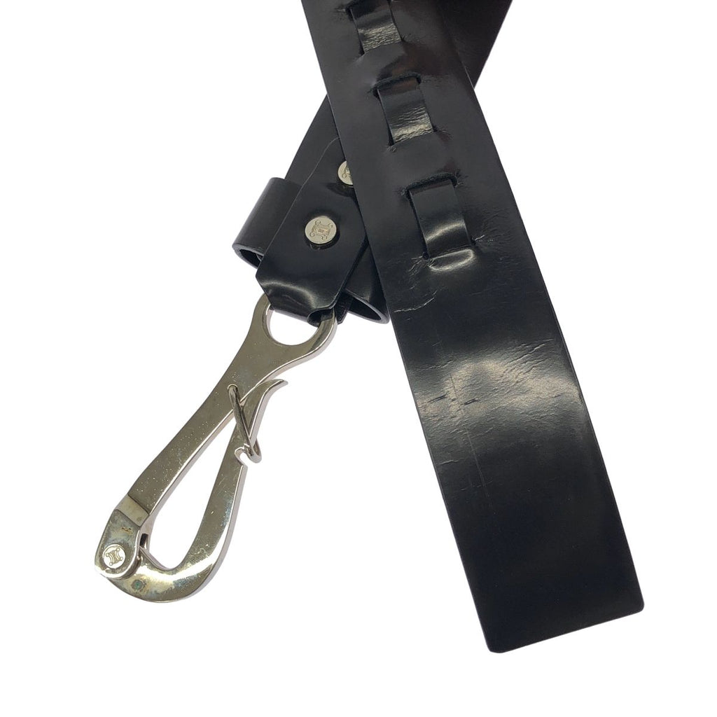 Celine Pelican Hook Buckle Leather Belt Black 30 75 — view 2