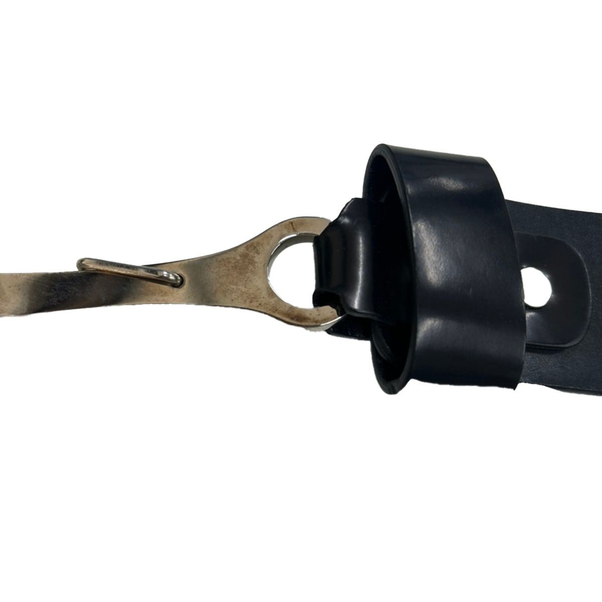Celine Pelican Hook Buckle Leather Belt Black 30 75 — view 6