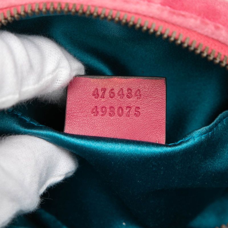 Gucci GG Marmont Quilted Body Bag Pink Velour — view 6