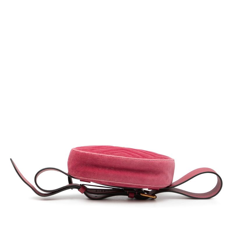 Gucci GG Marmont Quilted Body Bag Pink Velour — view 3
