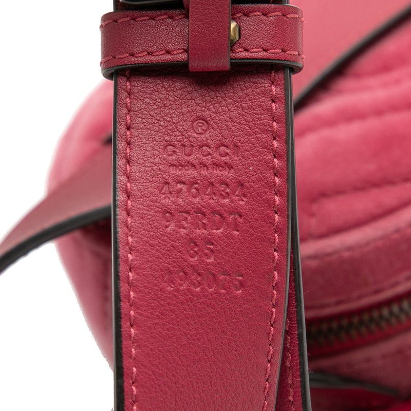 Gucci GG Marmont Quilted Body Bag Pink Velour — view 7